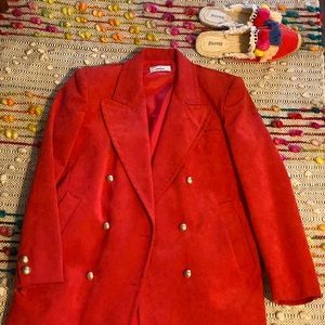 Vintage Adolph Shuman I-Magnin Red Suede Blazer
